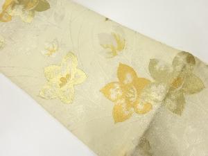 アンティーク　絽草花模様織出し袋帯（材料）